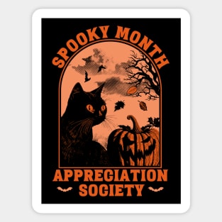 Spooky Month Appreciation Society – Halloween Black Cat Sticker